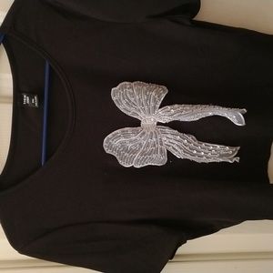 Black Crop Top with Beaded Pink Bow (20)